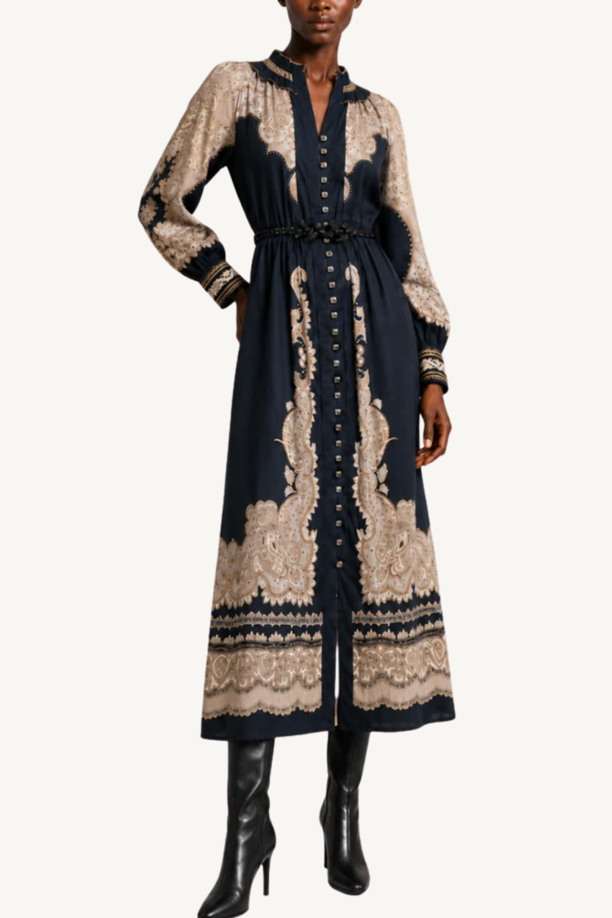 lumi dress - onyx black with vanilla