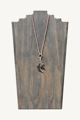 grey mother of pearl bird pendant