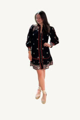 gunilla dress - onyx black with papyrus