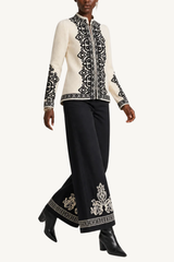 norlandia cardigan - vanilla with onyx black
