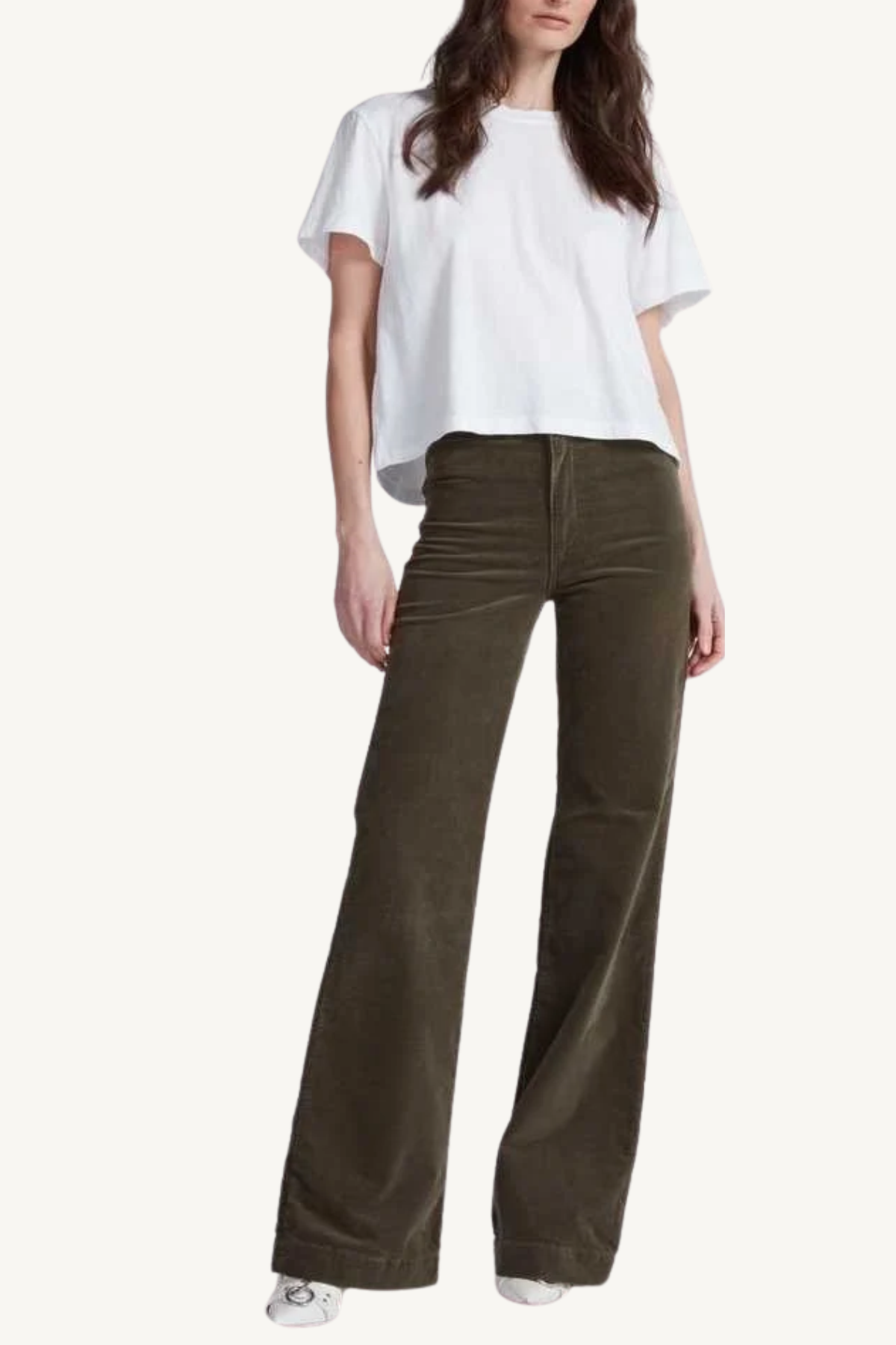 brighton wide leg corduroy - safari green