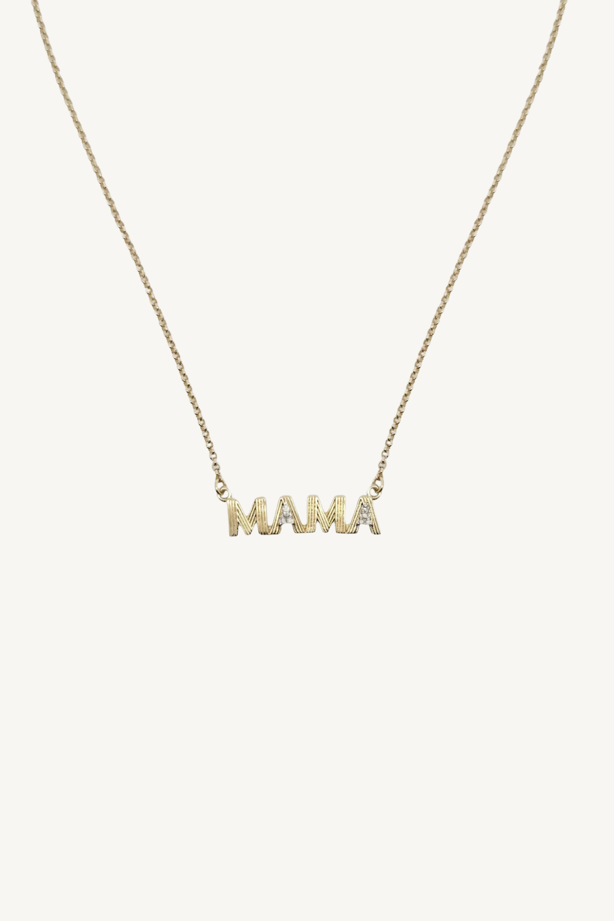 retro mama chain necklace with pave diamonds