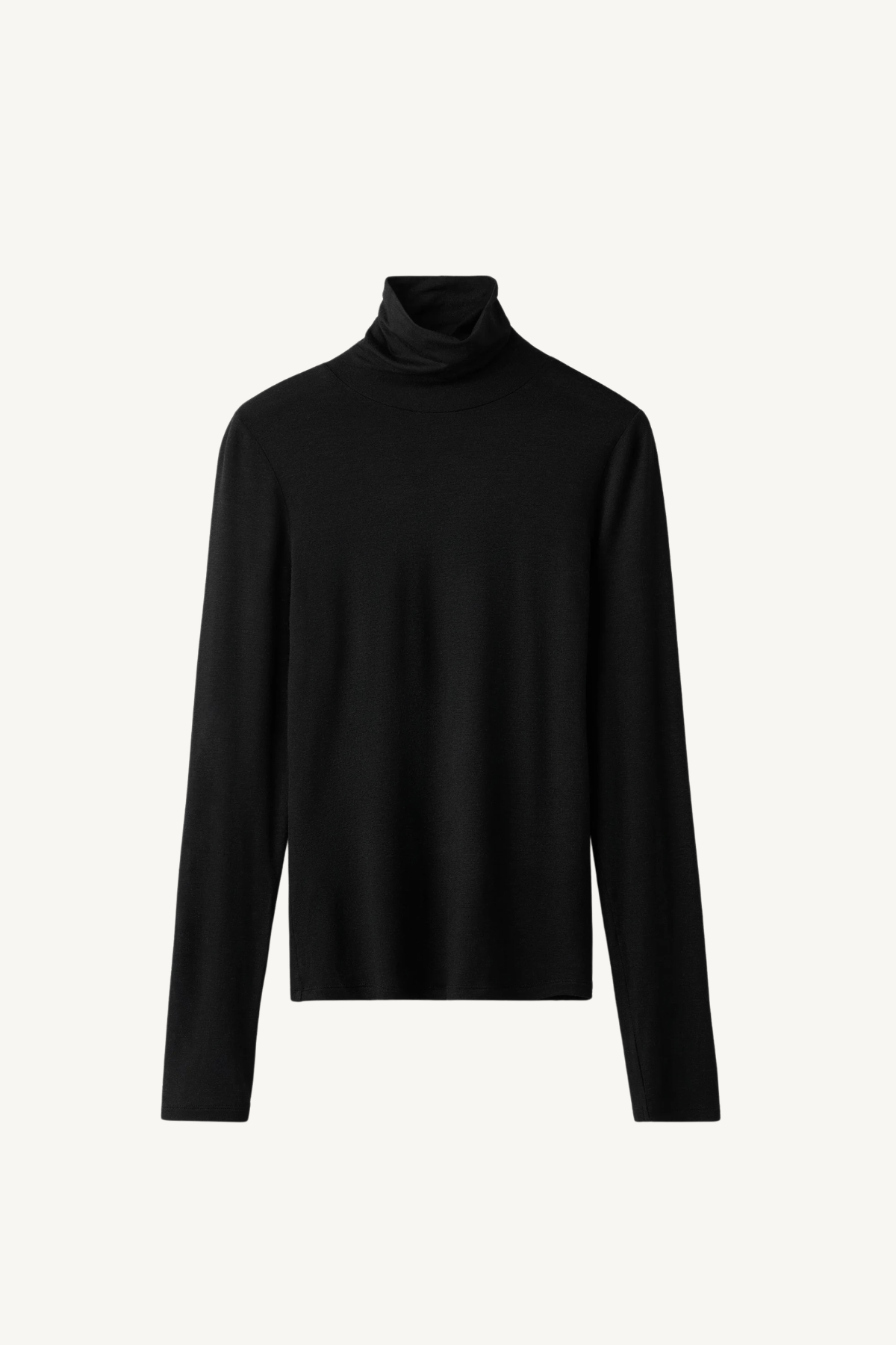 lightweight jersey turtleneck - black