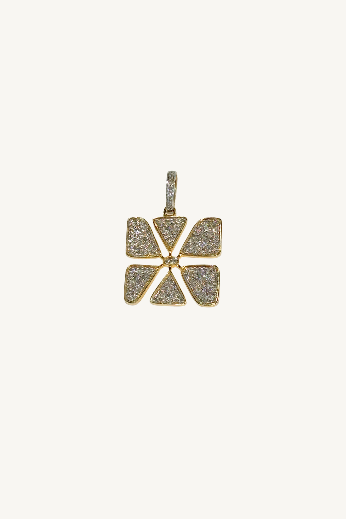 geometric diamond small flower pendant