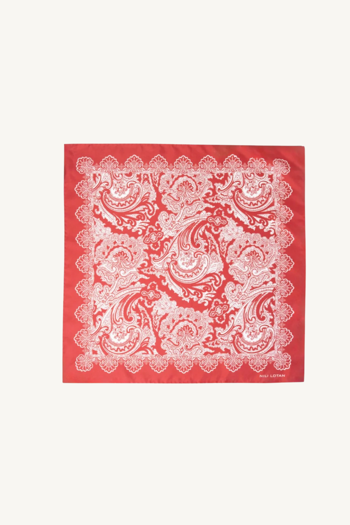 silk twill bandana scarf - garnet