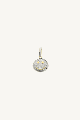 pave diamond smile pendant