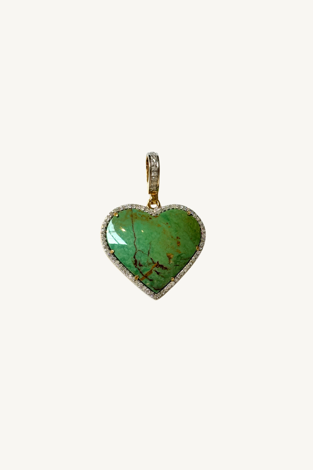 turquoise and diamond heart pendant