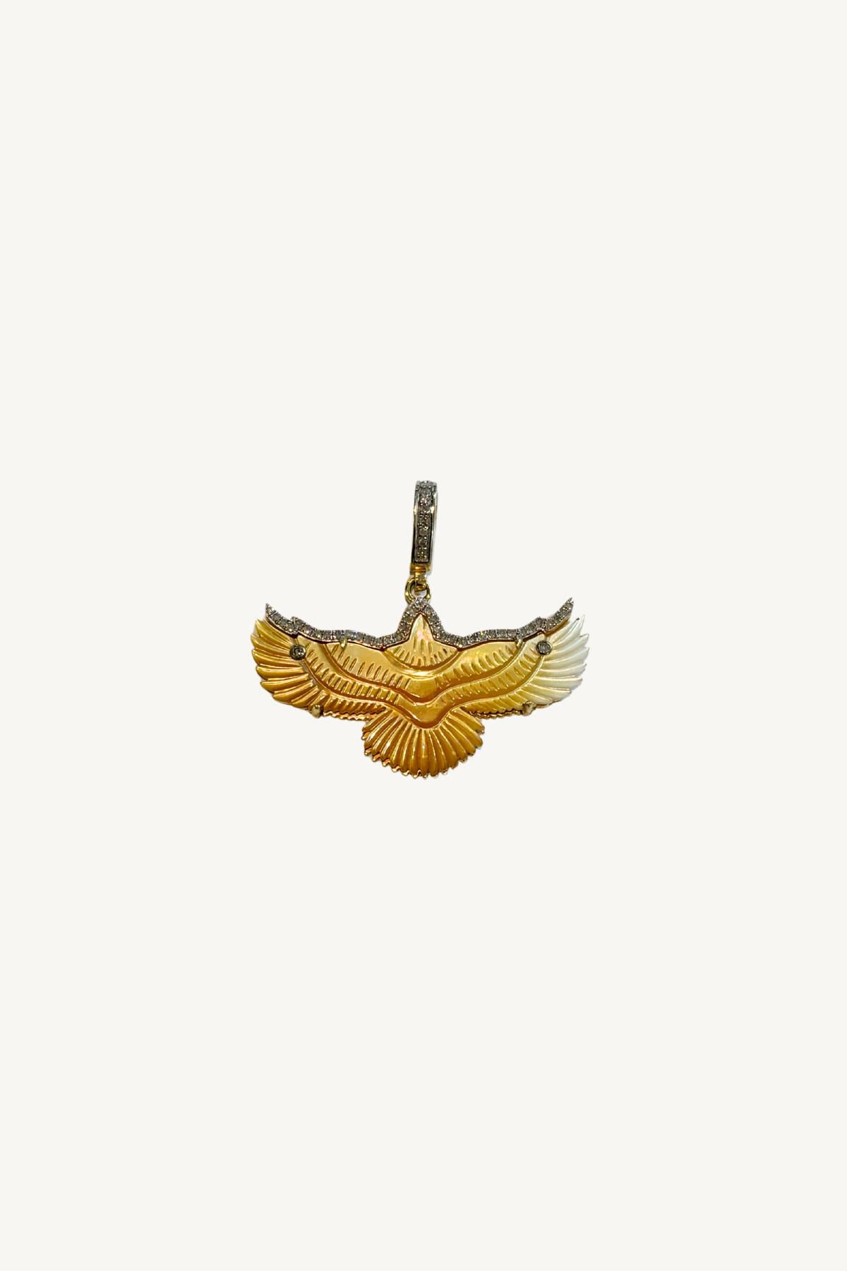mother of pearl hawk pendant