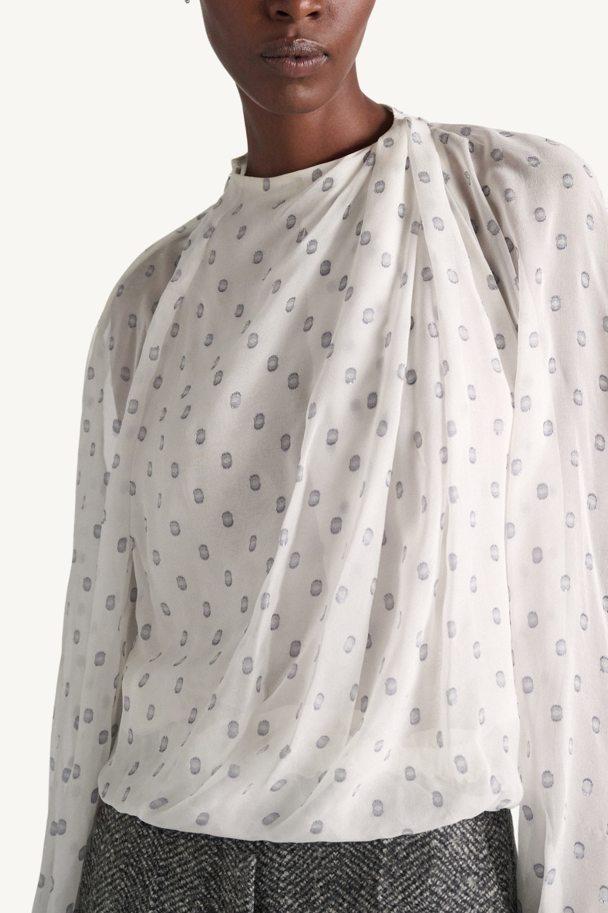sheer spark blouse - camelia white