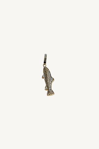 pave diamond fish pendant