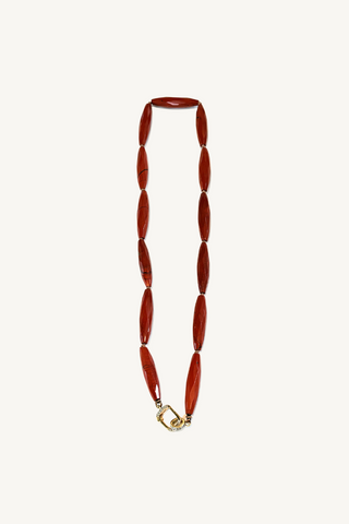 red jasper beaded necklace
