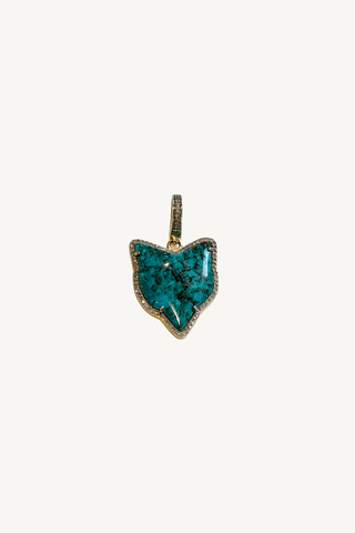 turquoise fox head pendant