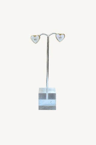 mother of pearl heart stud earrings