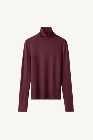 lightweight jersey turtleneck - bordeaux