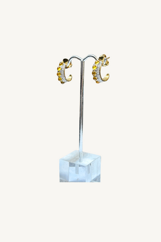 yellow jade and diamond hug earrings