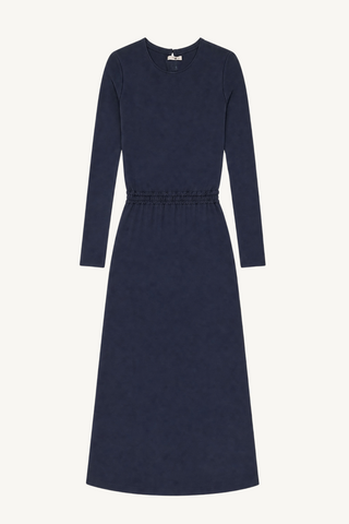 bias cut dress - blueberry satin