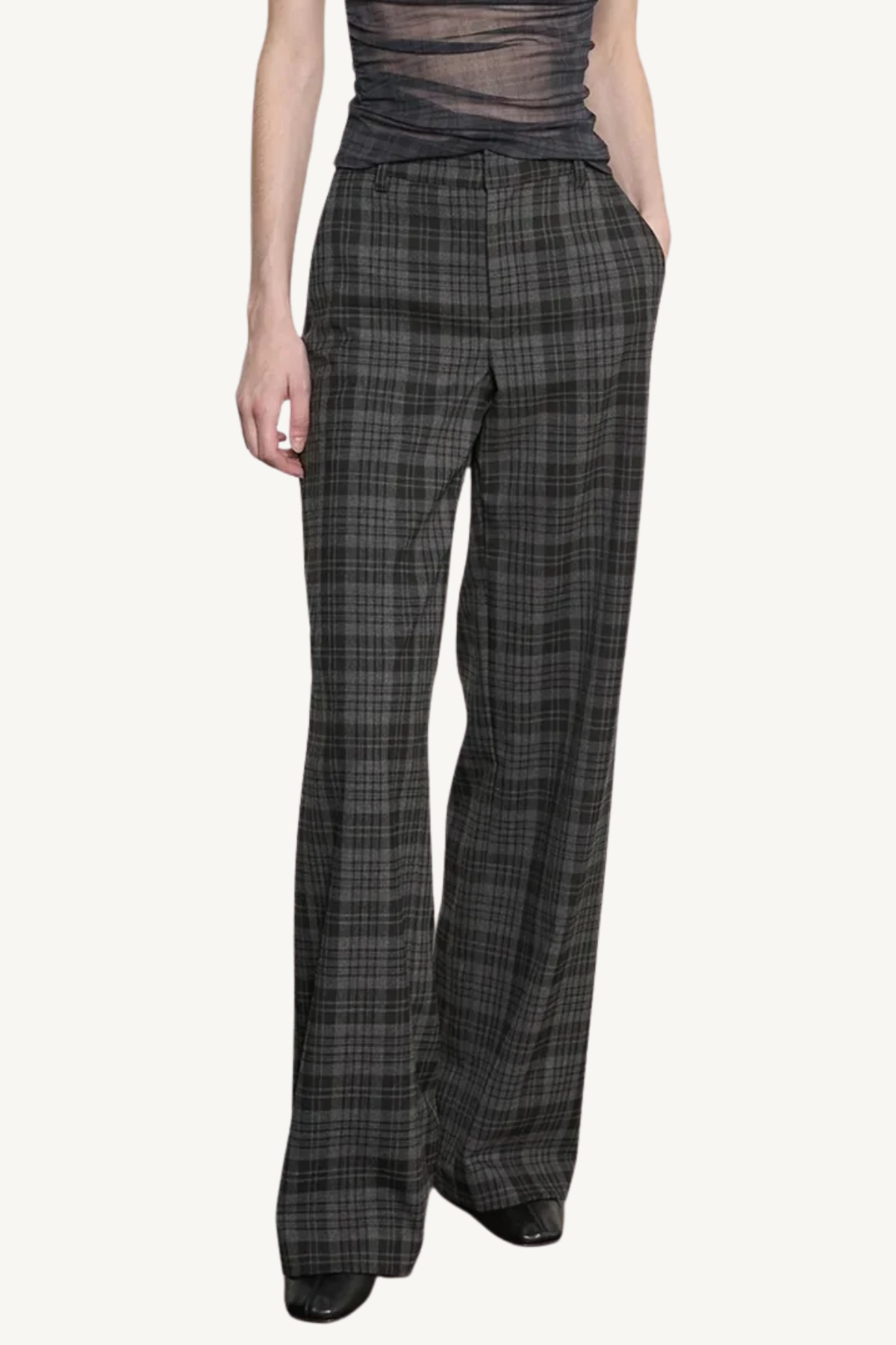 boyish plaid trouser - charcoal plaid