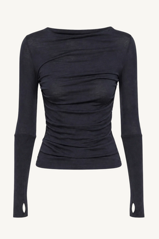 cashmere jersey twist top - ink