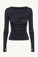 cashmere jersey twist top - ink