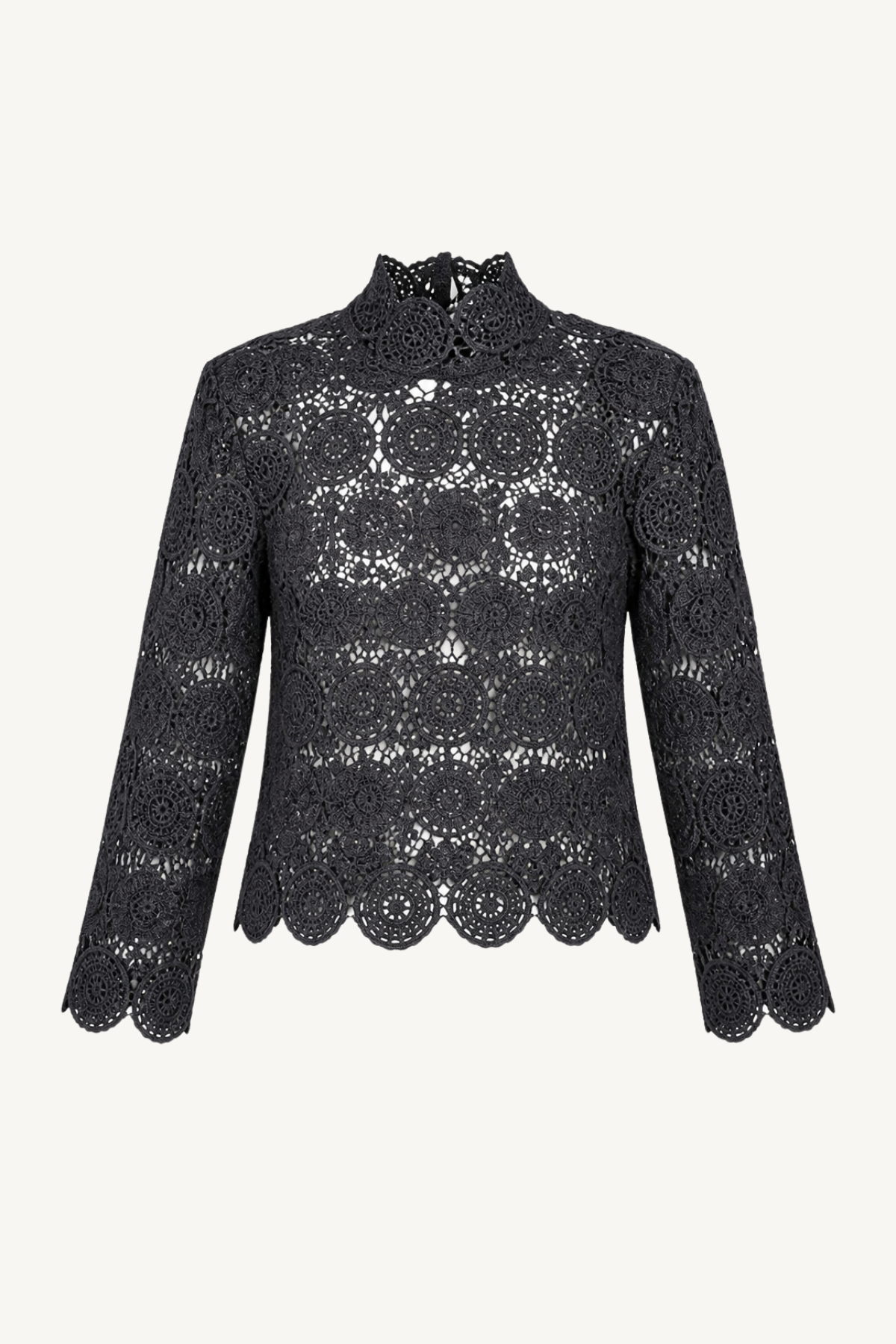 lace blouse - black