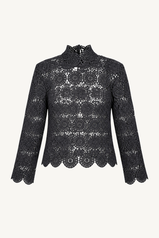 lace blouse - black