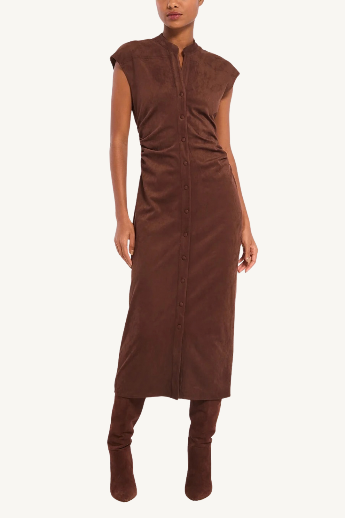 maud dress - faux suede