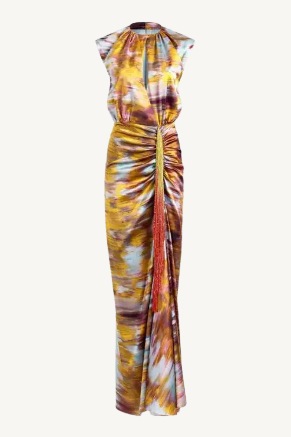 winona dress - abstract fire print