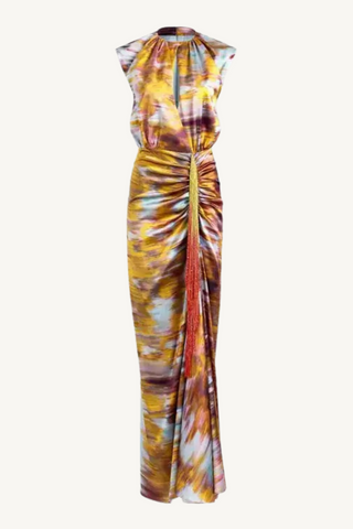 winona dress - abstract fire print
