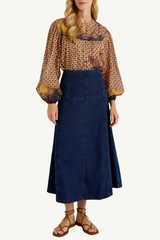 yuko denim skirt - dark wash