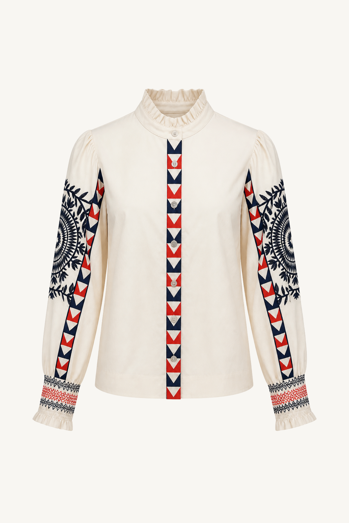 embroidered shirt - vanilla multi