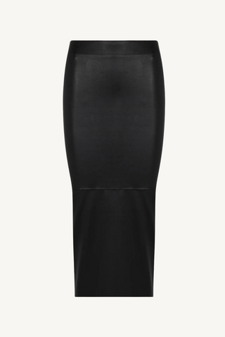 tube skirt - black leather