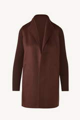 rib sleeve coat - chocolate