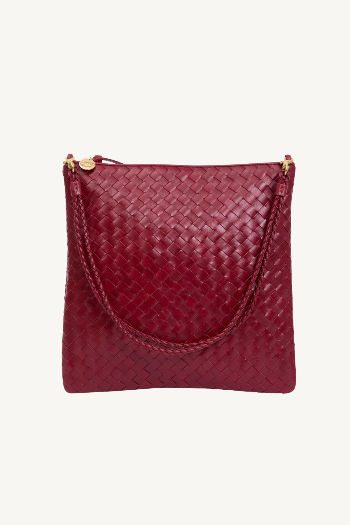 foldover clutch - medium woven diagonal