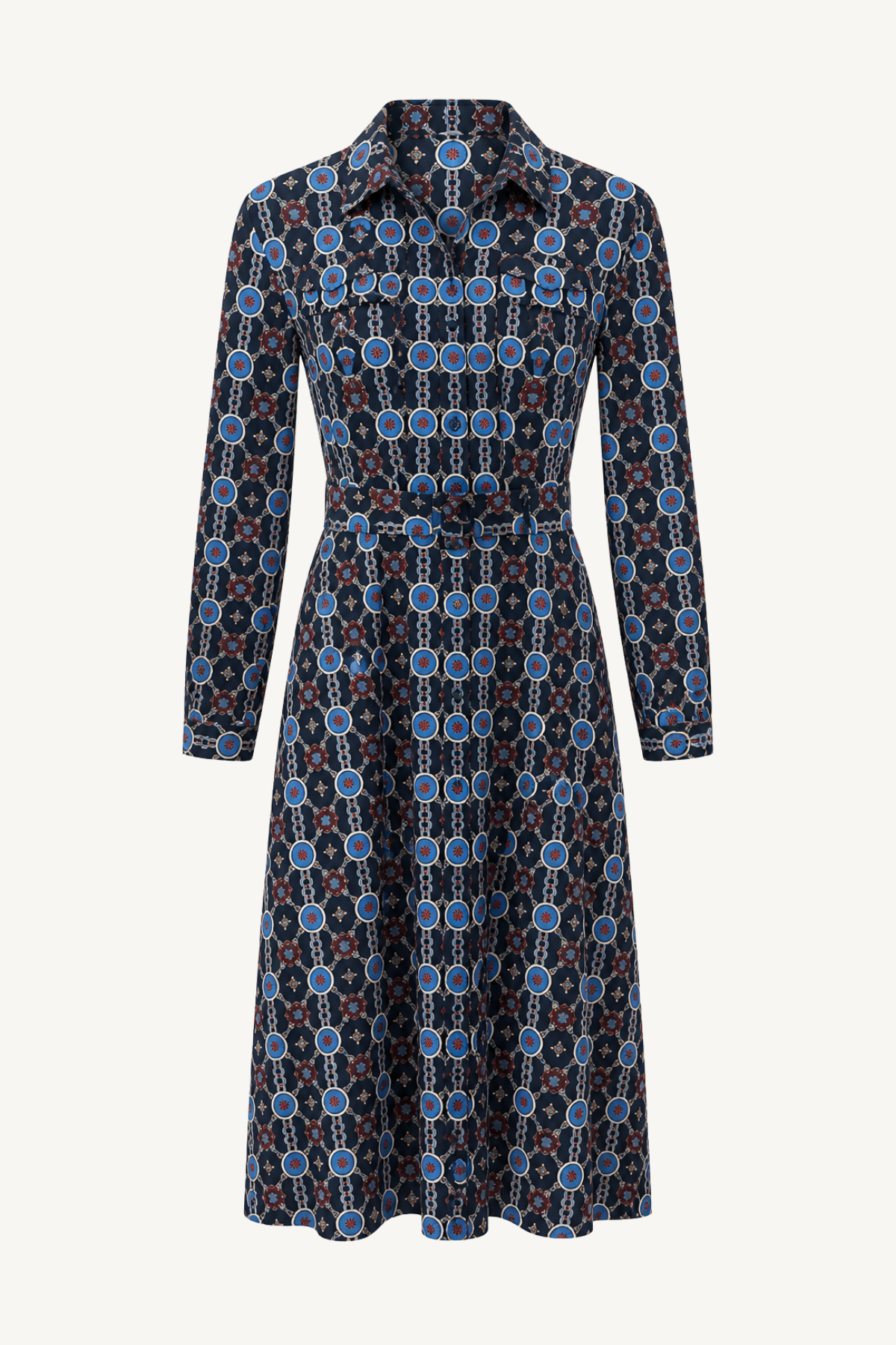 brielle twill dress - chain blue