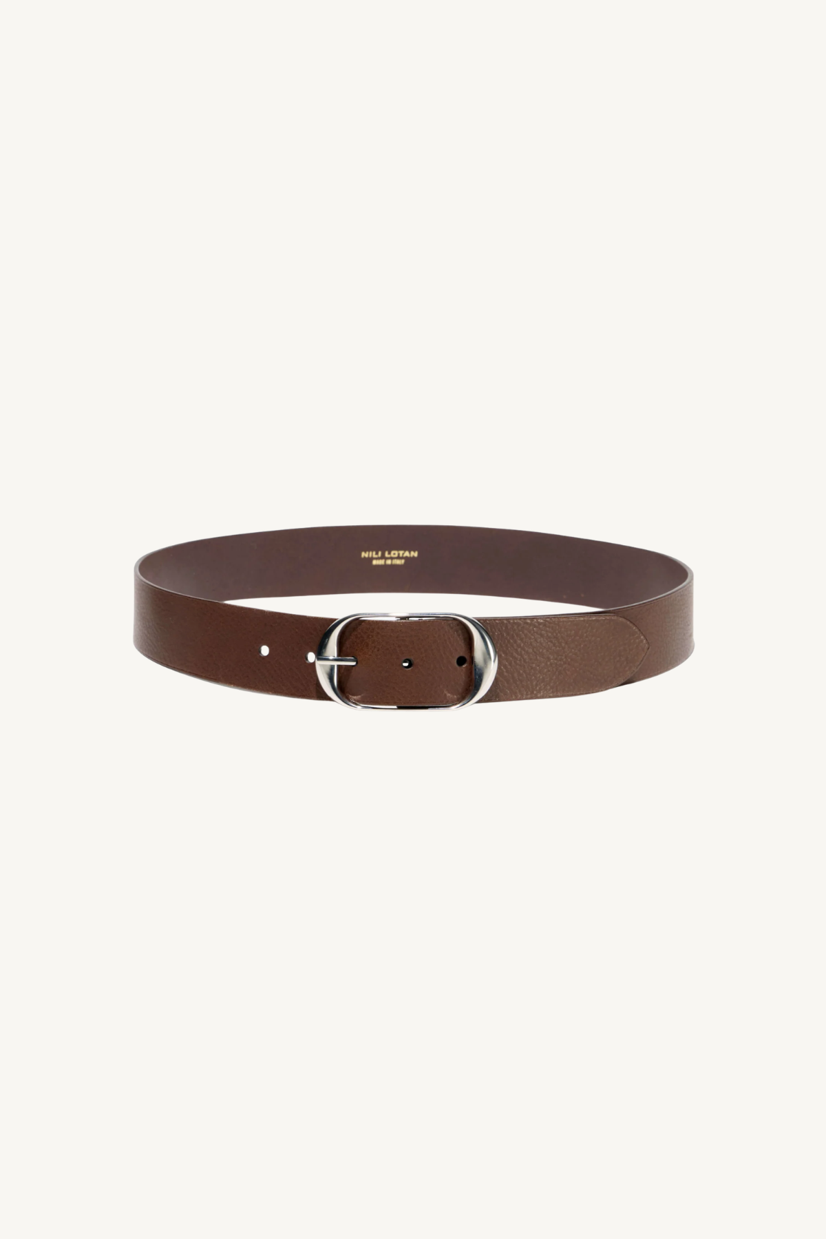 nili belt - chestnut with antique silver buckle