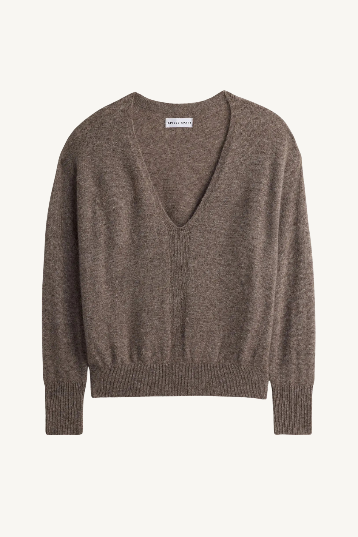 softest silk cashmere v-neck - hazelnut
