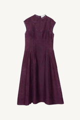 floral organza midi dress - plum