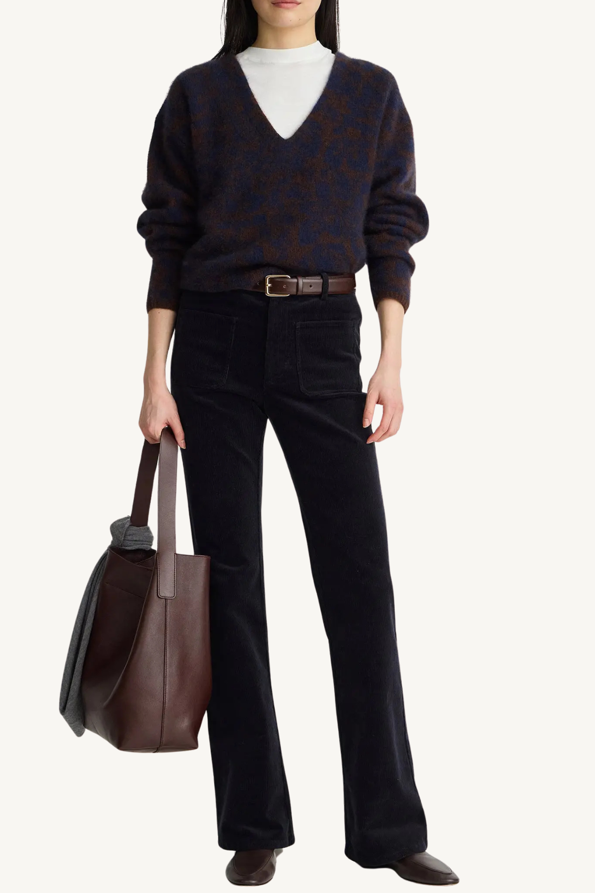 charle flared trouser - navy
