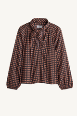 ferooza shirred top - foulard red