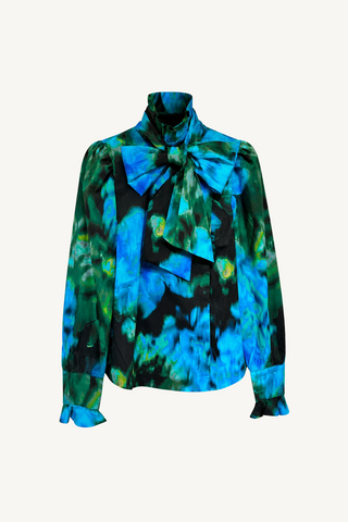 side tie shirt - shocking floral depths