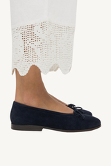 noelle flat - navy suede
