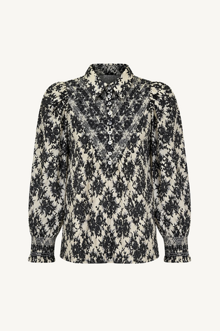 smocked shirt - classic lace