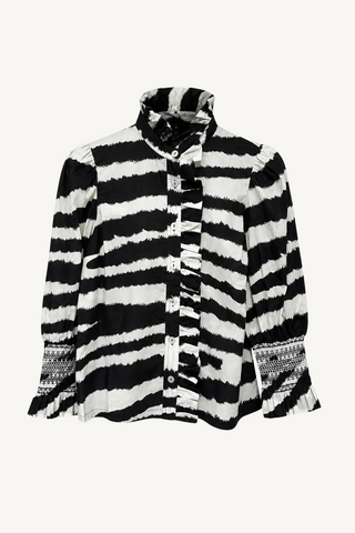 frilled button down - zebra