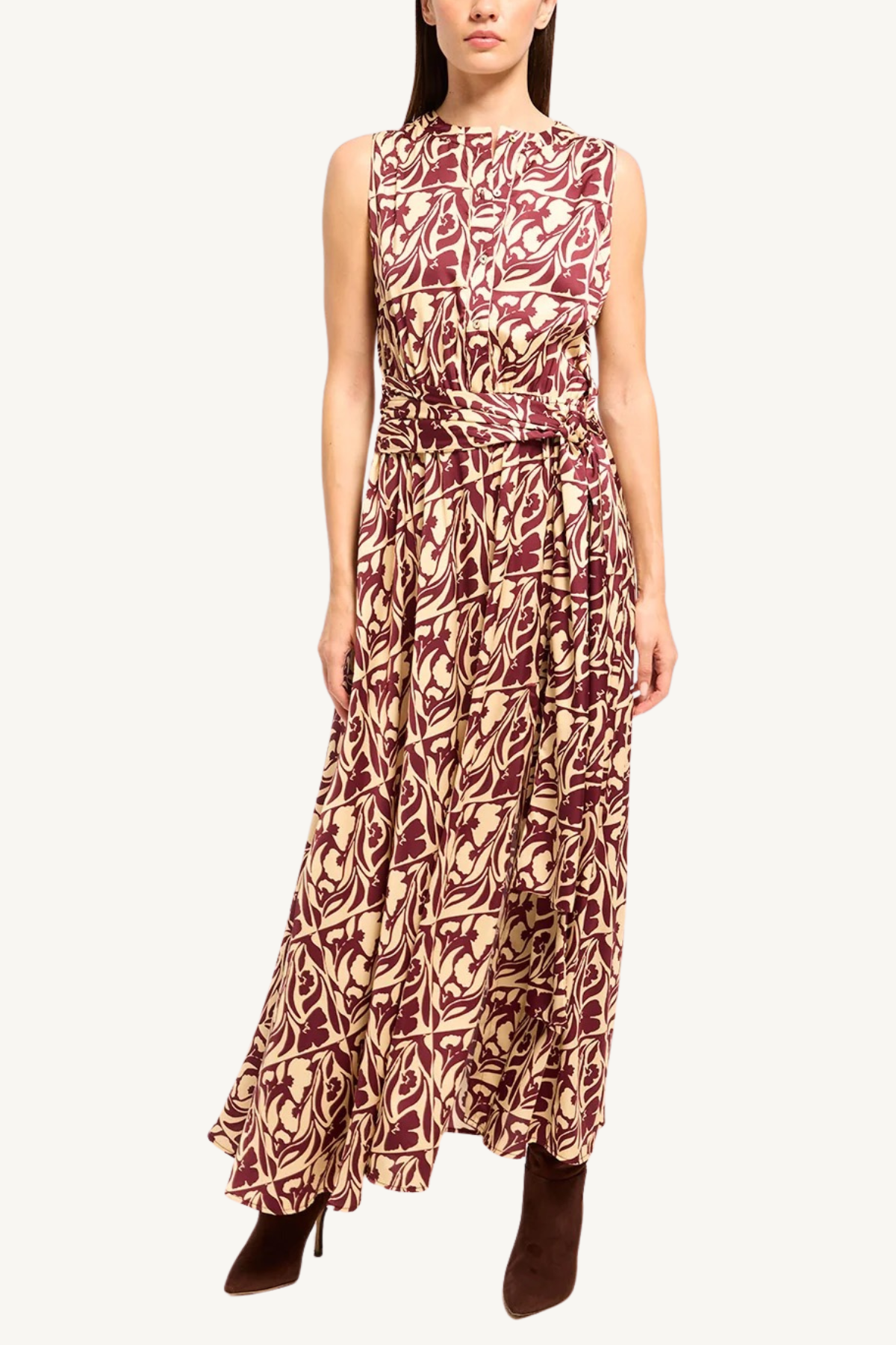 anabella dress - tiled floral satin