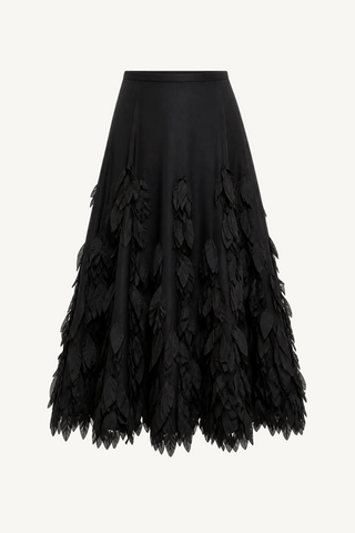 embellished circle skirt - black