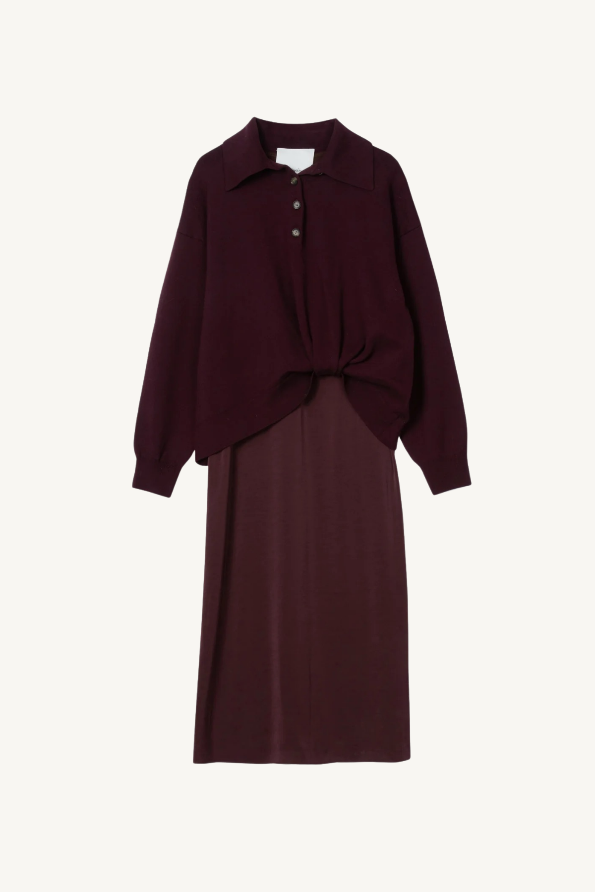 ultrafine merino polo midi dress - espresso