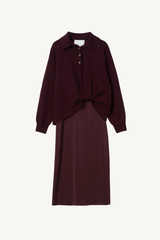 ultrafine merino polo midi dress - espresso