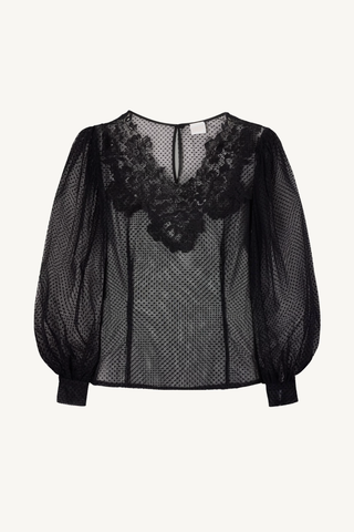 lilly shirt - tulle flock lunare nera