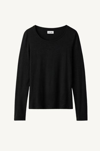 lightweight jersey crewneck - black