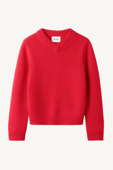 chunky v neck - rouge